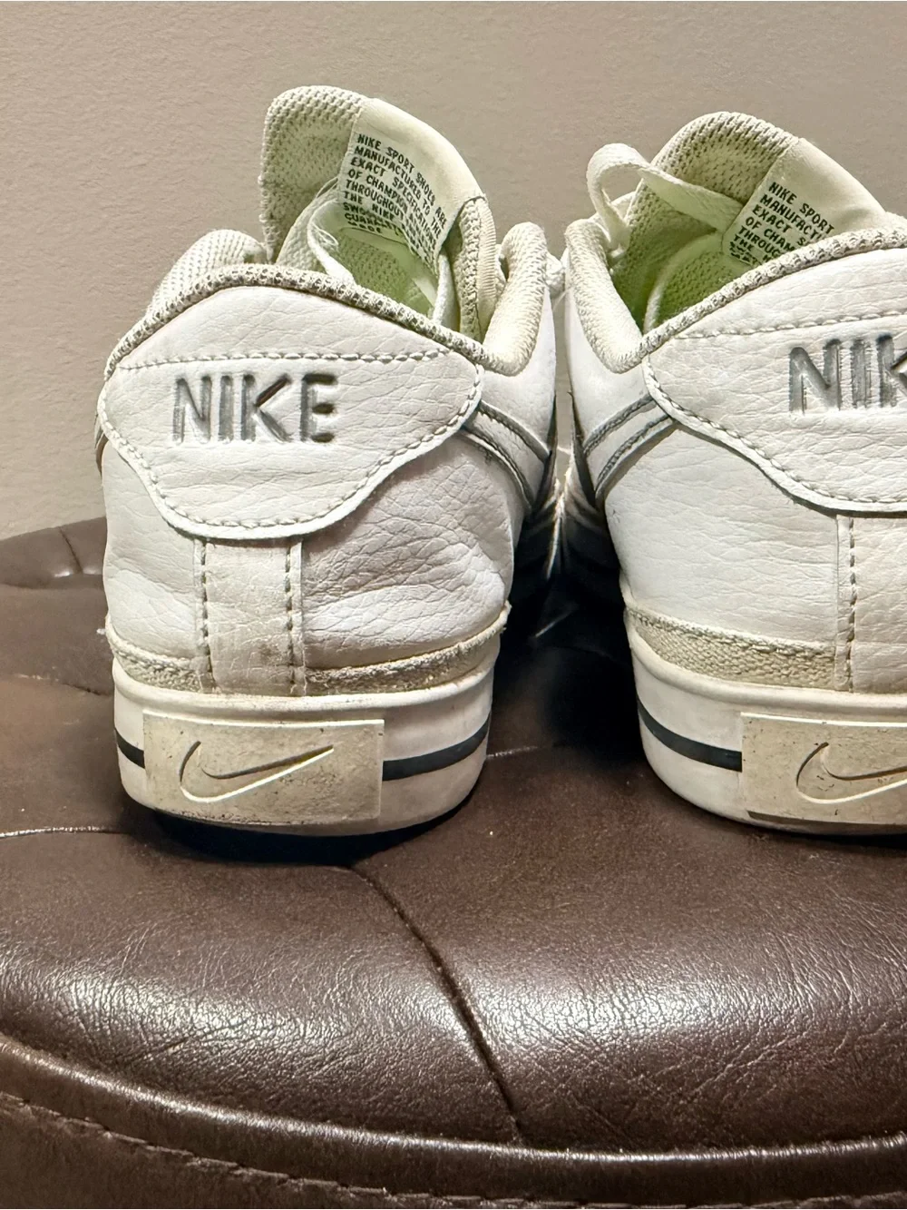 Nike Kids White Low-Top Sneakers with Black Stripe